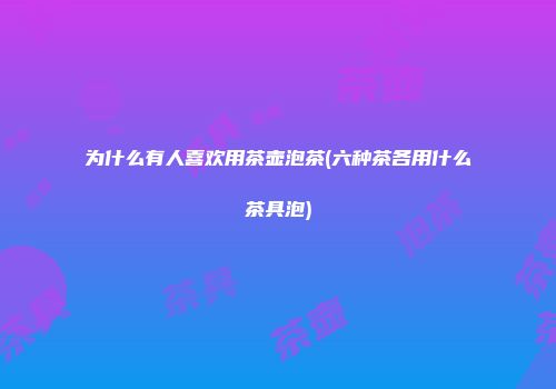 为什么有人喜欢用茶壶泡茶(六种茶各用什么茶具泡)