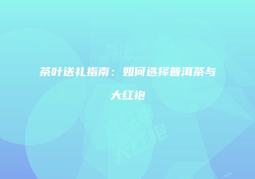 茶叶送礼指南：如何选择普洱茶与大红袍
