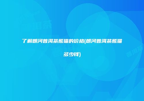 了解朗河普洱茶熊猫的价格(朗河普洱茶熊猫多少钱)