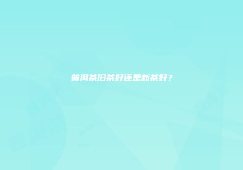 普洱茶旧茶好还是新茶好？
