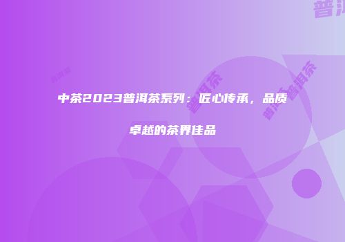 中茶2023普洱茶系列：匠心传承，品质卓越的茶界佳品