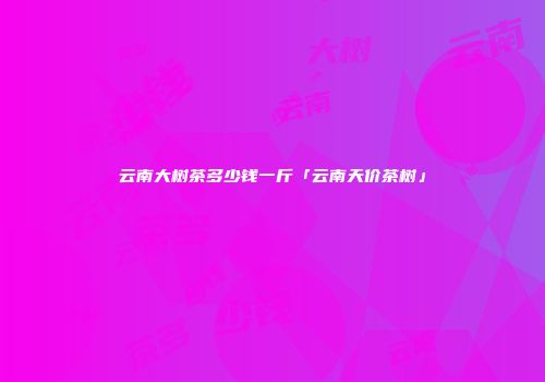 云南大树茶多少钱一斤「云南天价茶树」