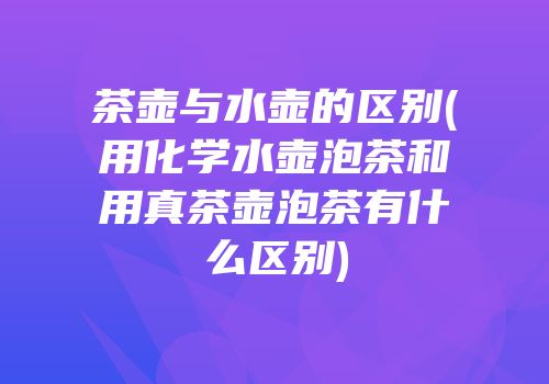 茶壶与水壶的区别(用化学水壶泡茶和用真茶壶泡茶有什么区别)