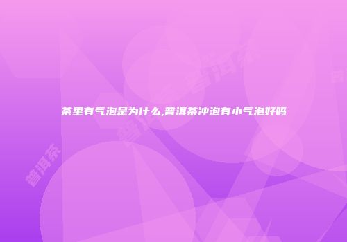 茶里有气泡是为什么,普洱茶冲泡有小气泡好吗