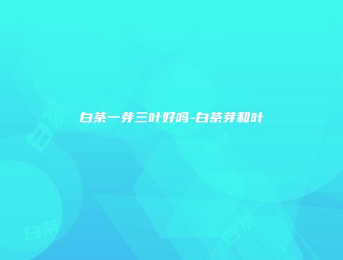 白茶一芽三叶好吗-白茶芽和叶