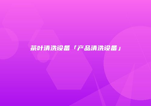 茶叶清洗设备「产品清洗设备」
