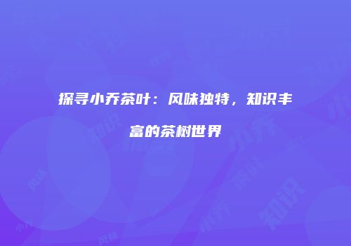 探寻小乔茶叶：风味独特，知识丰富的茶树世界