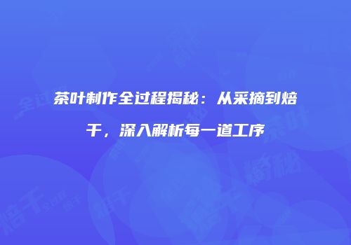 茶叶制作全过程揭秘：从采摘到焙干，深入解析每一道工序