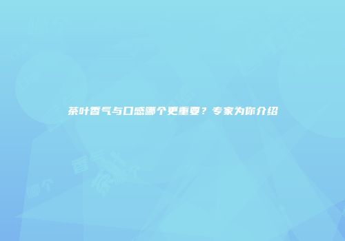 茶叶香气与口感哪个更重要？专家为你介绍