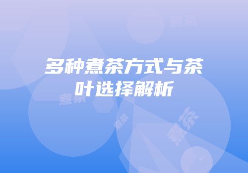 多种煮茶方式与茶叶选择解析