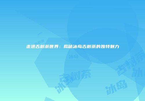 走进古树茶世界：揭秘冰岛古树茶的独特魅力