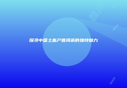 探寻中国土畜产普洱茶的独特魅力