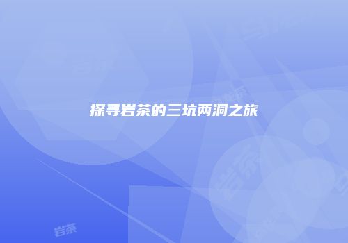 探寻岩茶的三坑两洞之旅