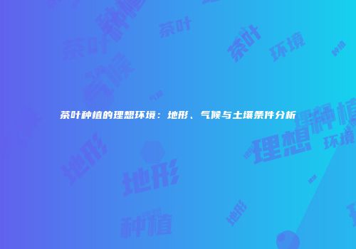 茶叶种植的理想环境：地形、气候与土壤条件分析
