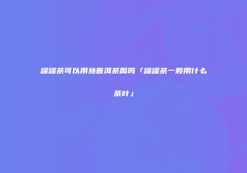 罐罐茶可以用熟普洱茶喝吗「罐罐茶一般用什么茶叶」
