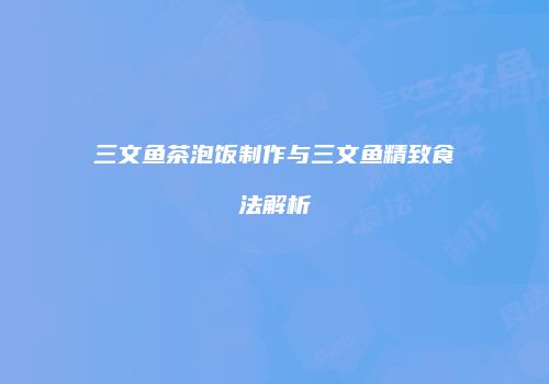 三文鱼茶泡饭制作与三文鱼精致食法解析