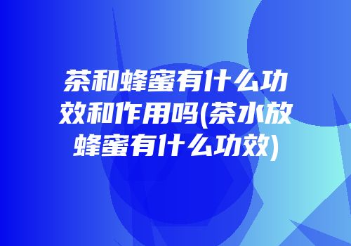 茶和蜂蜜有什么功效和作用吗(茶水放蜂蜜有什么功效)