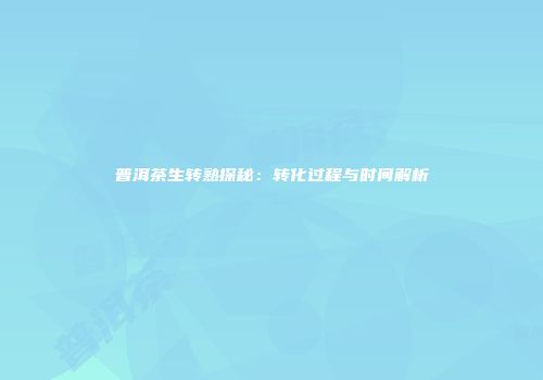 普洱茶生转熟探秘：转化过程与时间解析