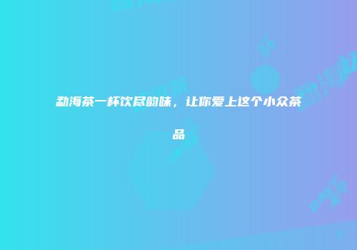 勐海茶一杯饮尽韵味，让你爱上这个小众茶品