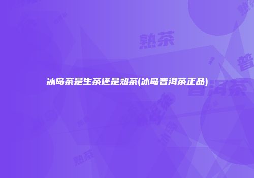 冰岛茶是生茶还是熟茶(冰岛普洱茶正品)