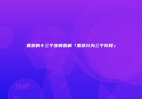 煮茶的十三个步骤图解「煮茶分为三个阶段」