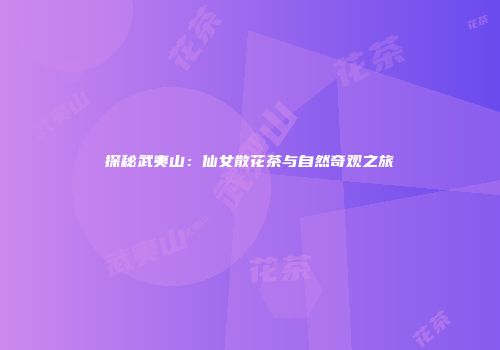 探秘武夷山：仙女散花茶与自然奇观之旅