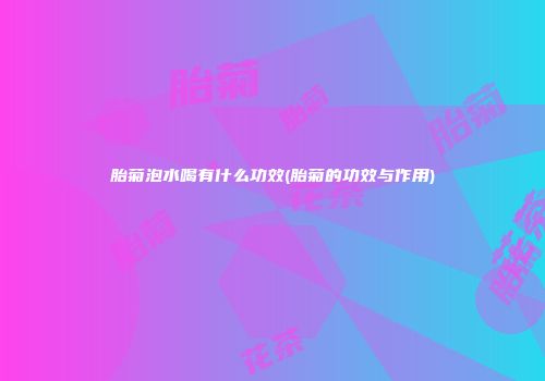 胎菊泡水喝有什么功效(胎菊的功效与作用)