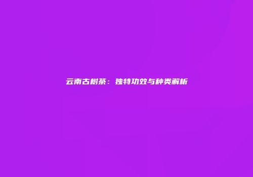 云南古树茶：独特功效与种类解析