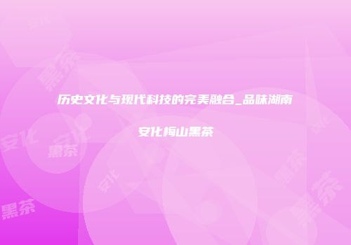 历史文化与现代科技的完美融合_品味湖南安化梅山黑茶