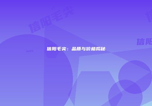 信阳毛尖：品质与价格揭秘