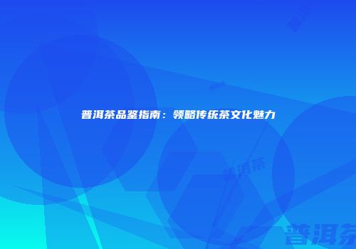 普洱茶品鉴指南：领略传统茶文化魅力
