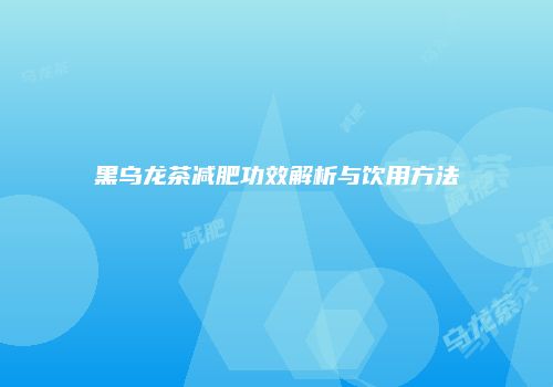 黑乌龙茶减肥功效解析与饮用方法