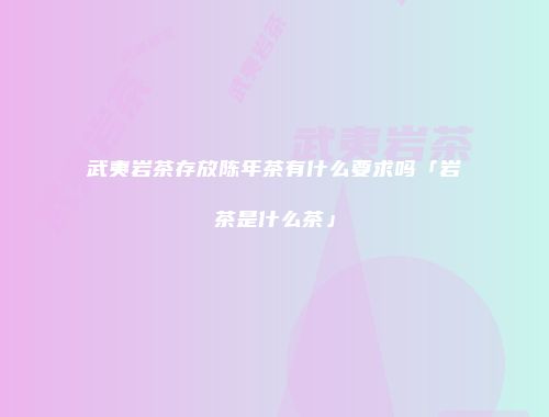 武夷岩茶存放陈年茶有什么要求吗「岩茶是什么茶」