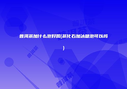 普洱茶加什么泡好喝(茶化石加冰糖泡可以吗)