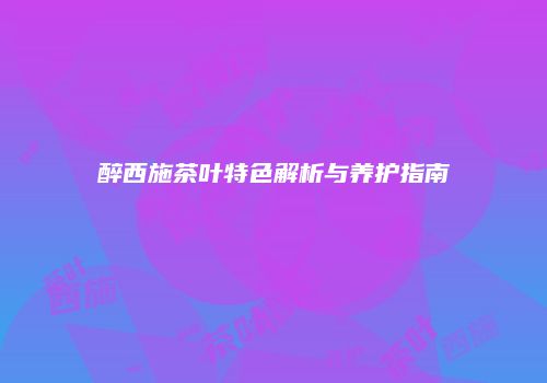 醉西施茶叶特色解析与养护指南