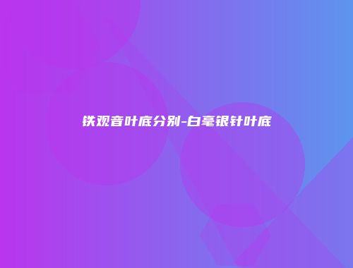 铁观音叶底分别-白毫银针叶底
