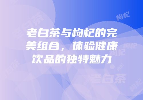 老白茶与枸杞的完美组合，体验健康饮品的独特魅力