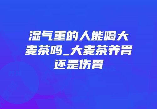 湿气重的人能喝大麦茶吗_大麦茶养胃还是伤胃