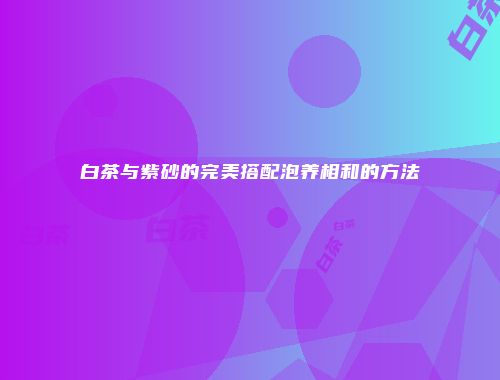 白茶与紫砂的完美搭配泡养相和的方法