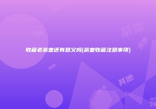 收藏老茶壶还有意义吗(茶壶收藏注意事项)
