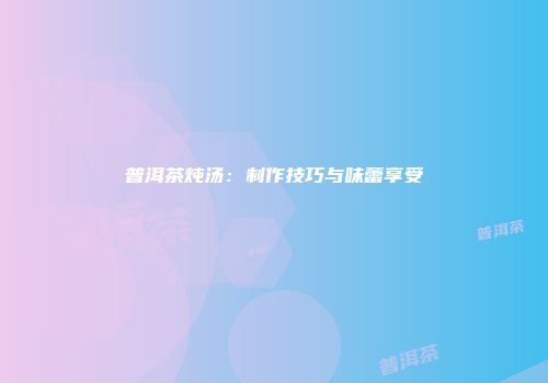 普洱茶炖汤：制作技巧与味蕾享受