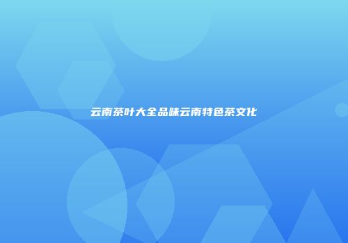 云南茶叶大全品味云南特色茶文化