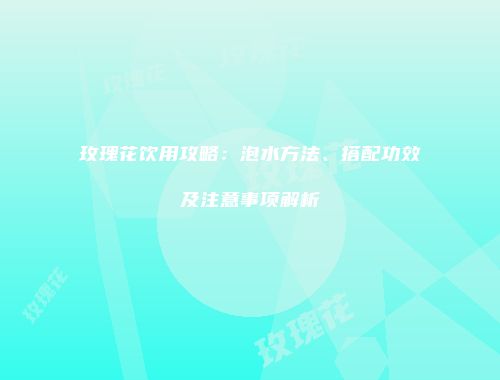 玫瑰花饮用攻略：泡水方法、搭配功效及注意事项解析