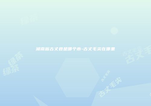 湖南省古丈县是哪个市-古丈毛尖在哪里