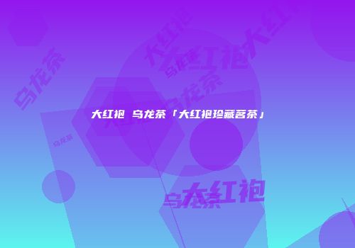 大红袍 乌龙茶「大红袍珍藏茗茶」
