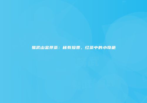易武山金芽茶：稀有珍贵，红茶中的小奇葩