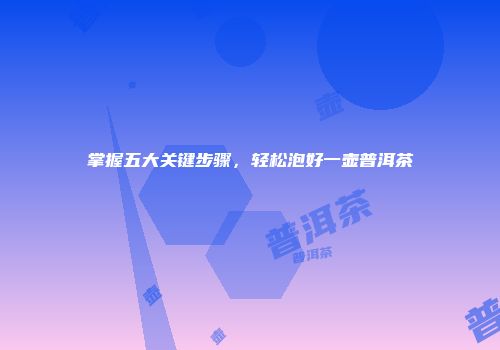 掌握五大关键步骤，轻松泡好一壶普洱茶