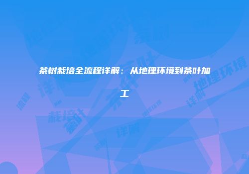 茶树栽培全流程详解：从地理环境到茶叶加工
