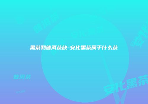 黑茶和普洱茶放-安化黑茶属于什么茶