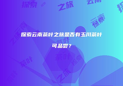 探索云南茶叶之旅是否有玉川茶叶可品尝？